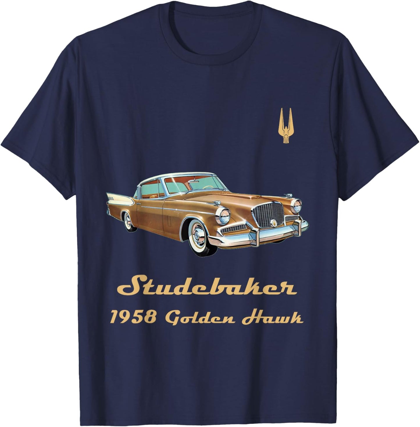 1958 Studebaker Golden Hawk Antique Vintage Car T-Shirt - T-Shirt | Navy