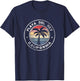 Playa Del Rey California Sunset Palm Trees Beach Retro T-Shirt - T-Shirt | Navy