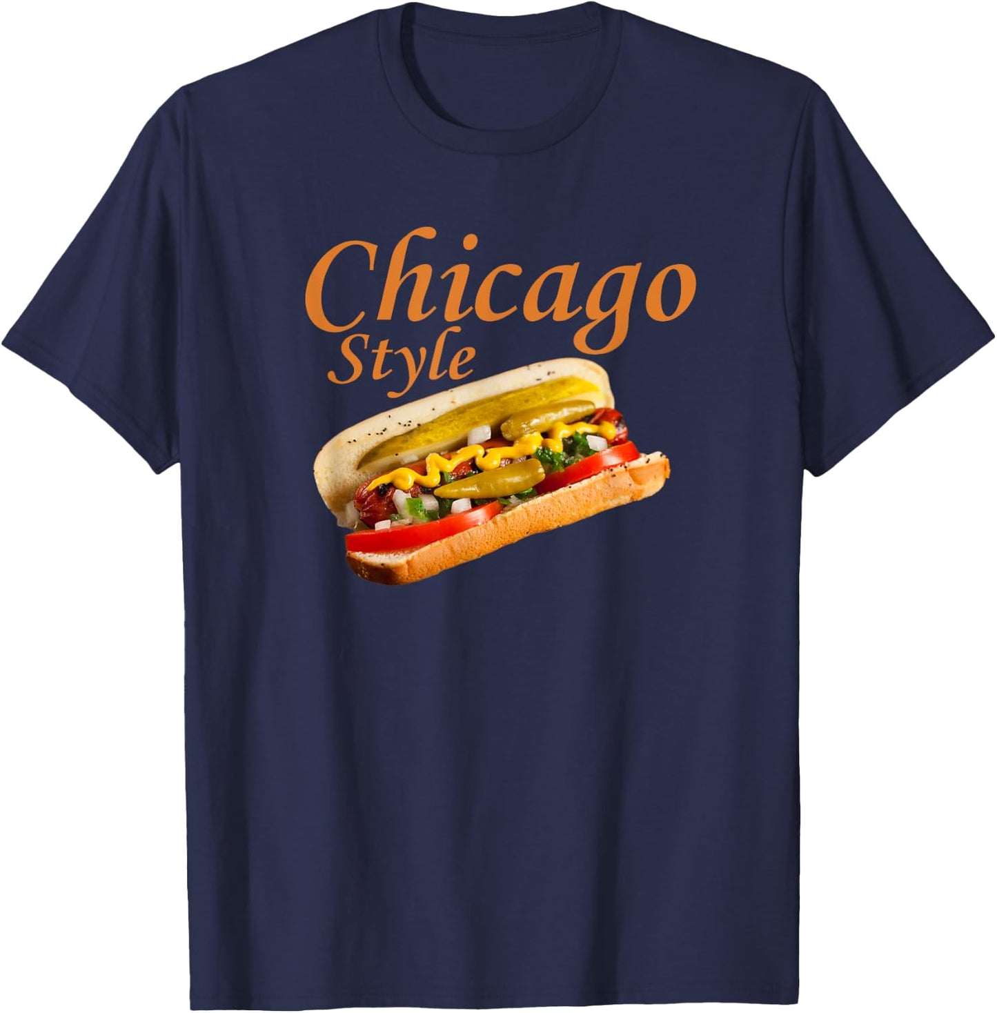 Chicago Style Hot Dog Relish HotDog Men Women Girls Kids T-Shirt - T-Shirt | Navy