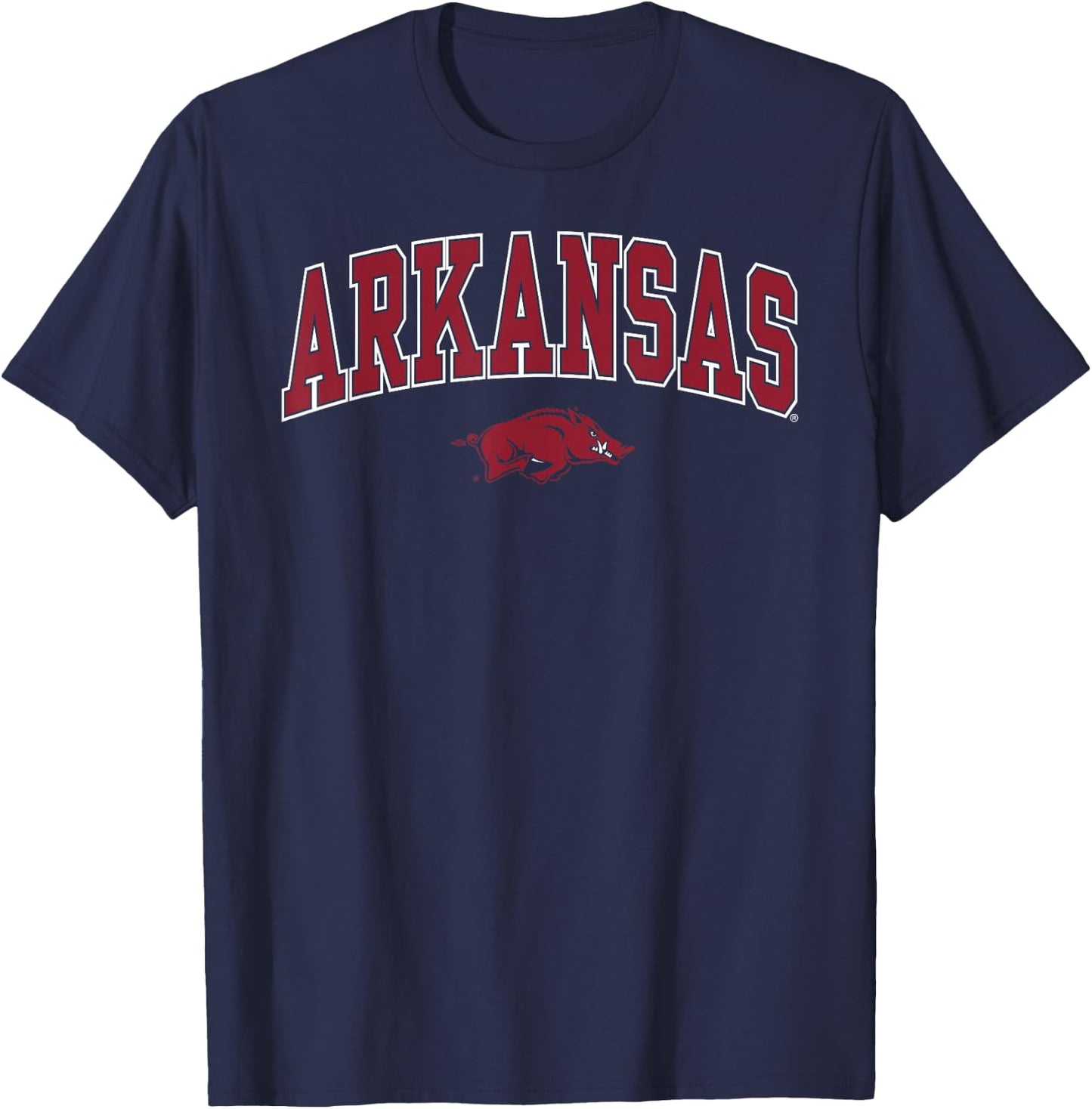 Arkansas Razorbacks Arch Over Black Officially Licensed T-Shirt - T-Shirt | Navy