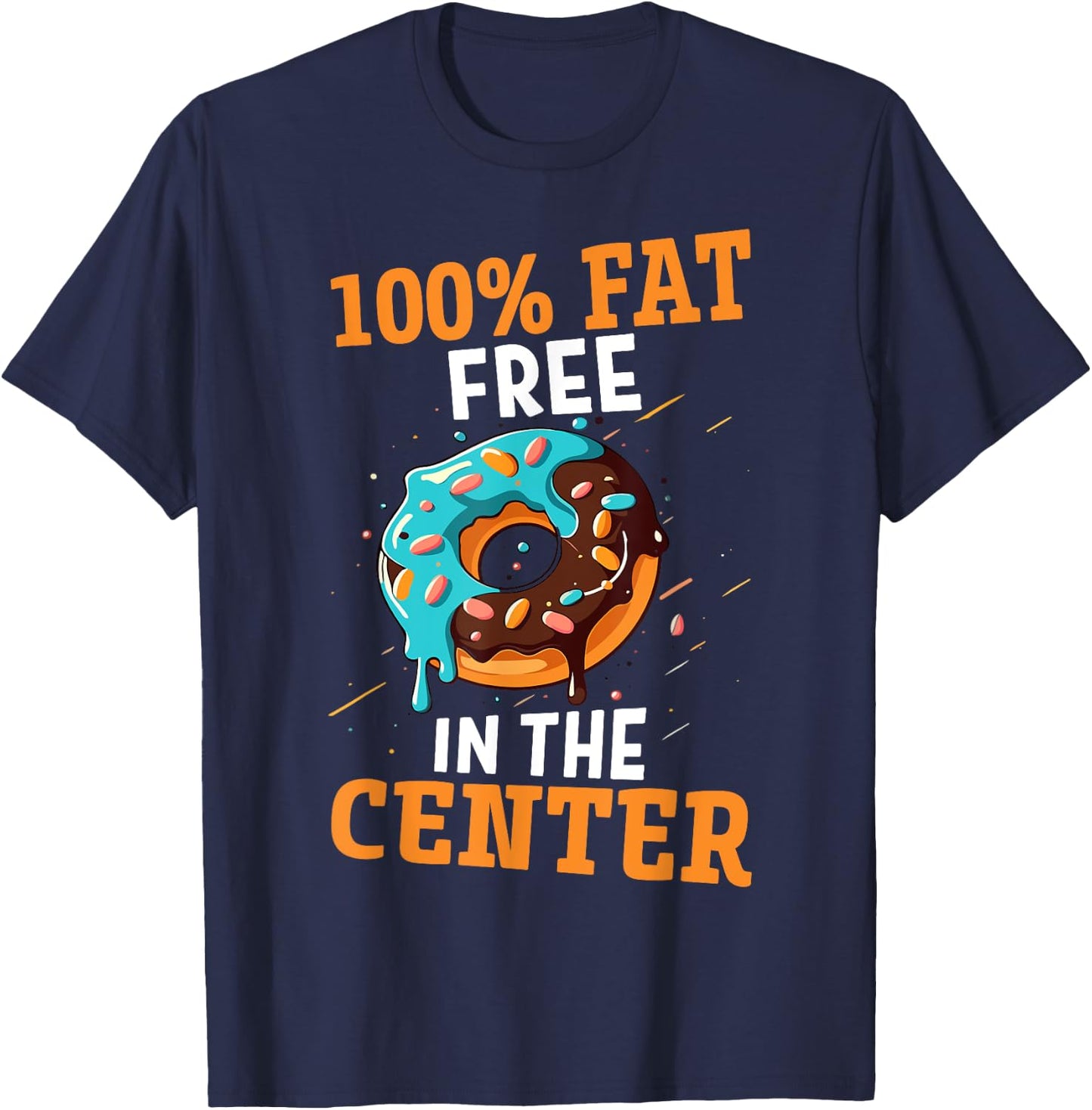 100% Fat Free In The Center T-Shirt - T-Shirt | Navy