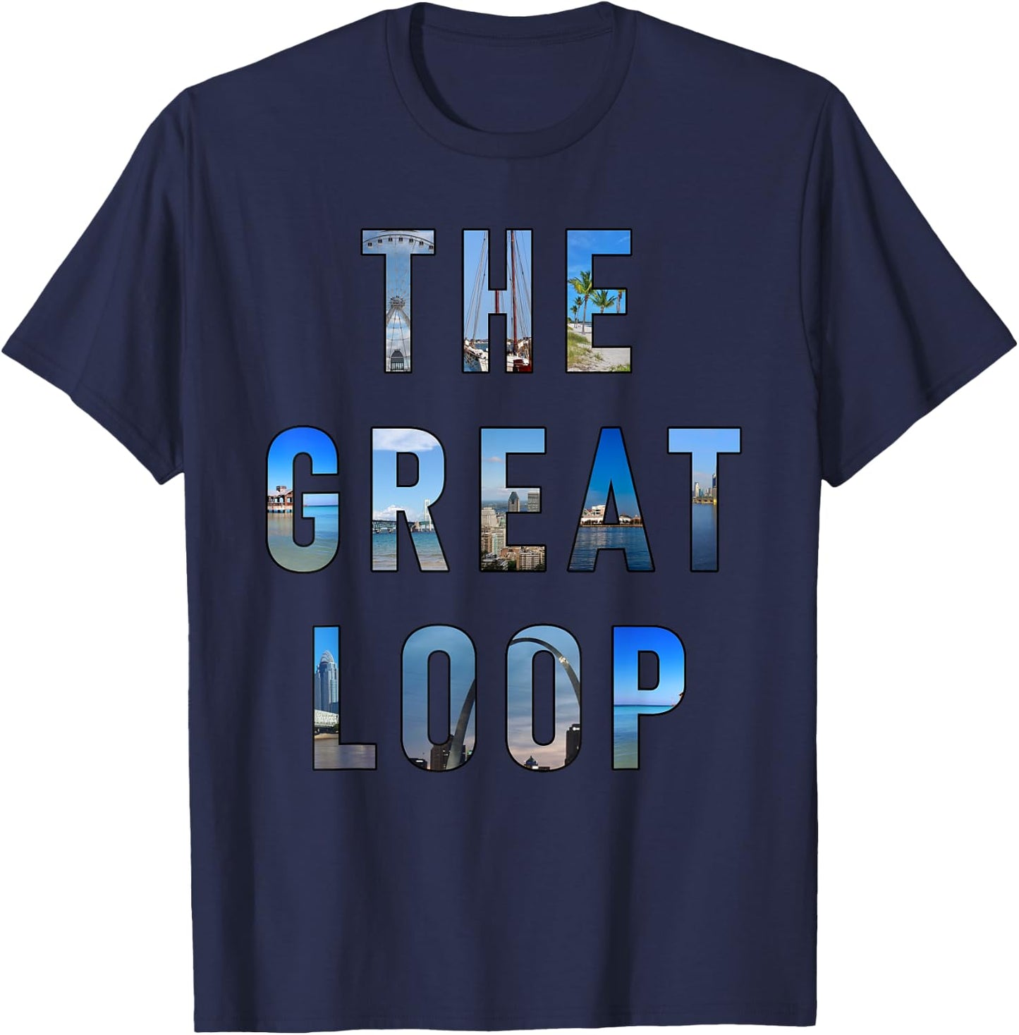 The Great Loop Looper Boating Travel Lifestyle T-Shirt - T-Shirt | Navy