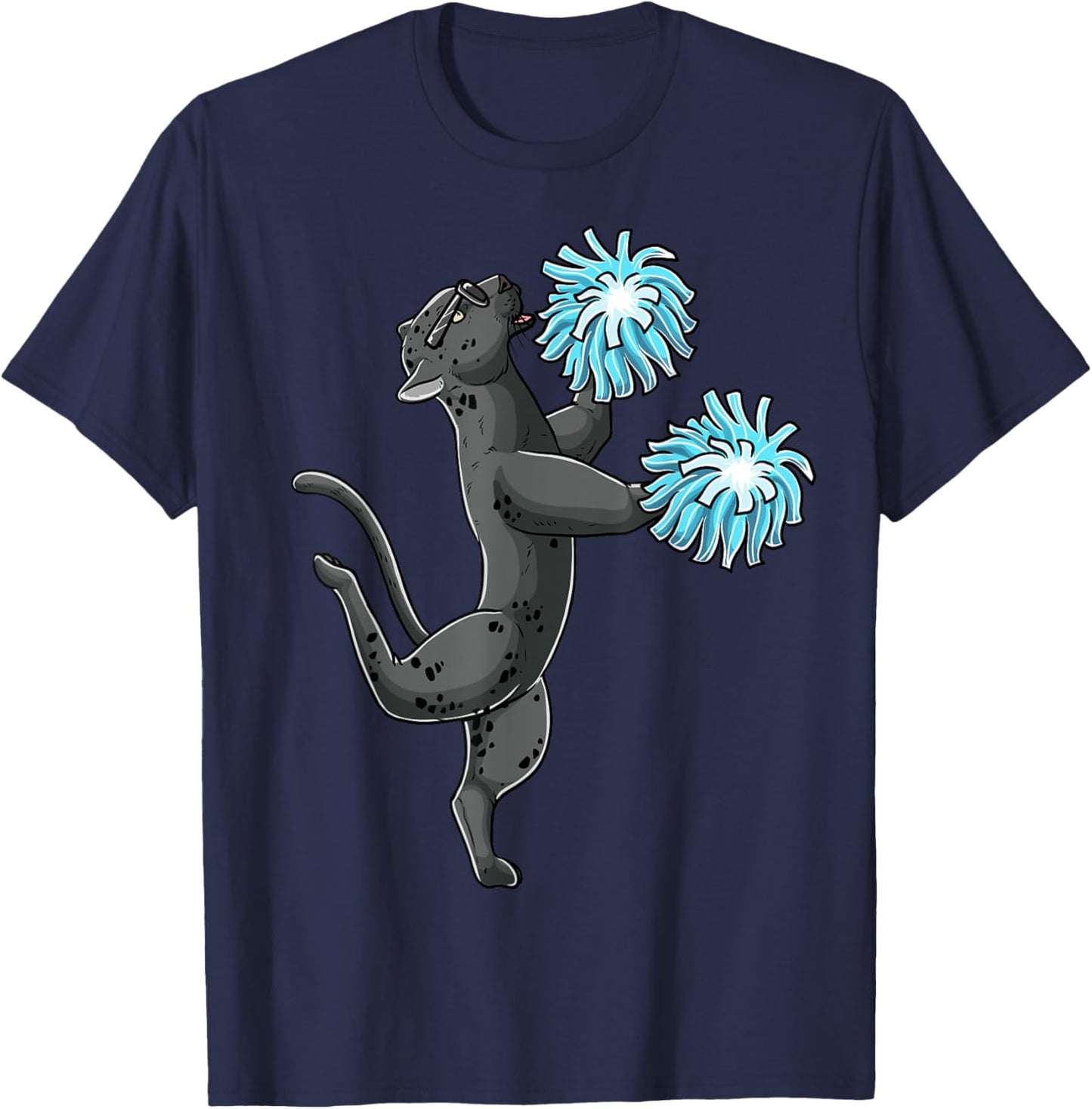 LuvCheerMal Cheerleading Panther Cheerleader Cheer Flyer , Small, Black T-Shirt - T-Shirt | Navy