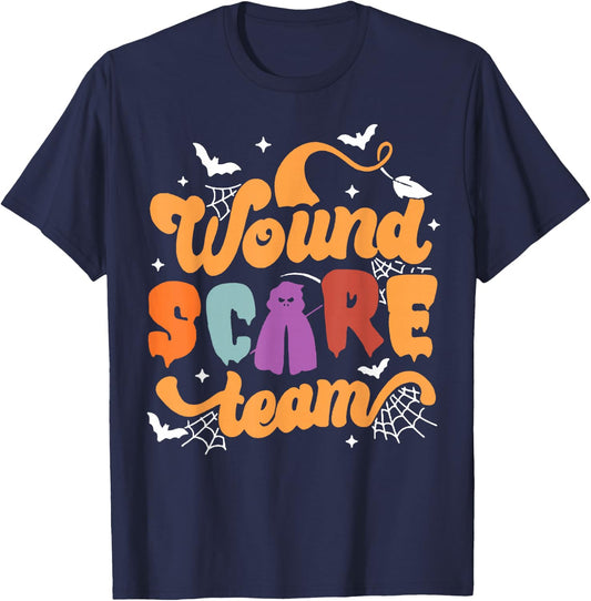 Wound Care Team Halloween Team Crew Nurse Practitioner T-Shirt - T-Shirt | Navy