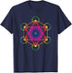 Tree Seed Flower Of Life Sacred Geometry Rainbow Mandala T-Shirt - T-Shirt | Navy
