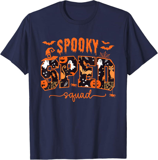 Sped Squad Team Special Education Teacher Halloween T-Shirt - T-Shirt | Navy