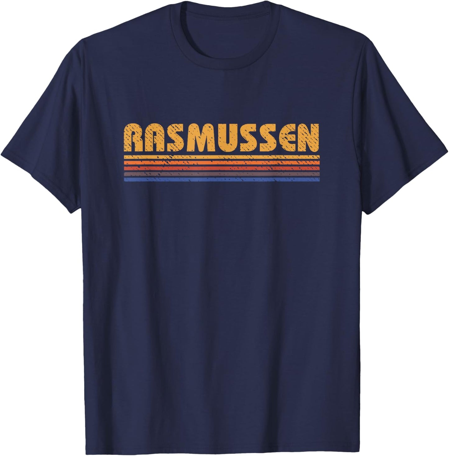 Rasmussen Vintage 80s Retro Style T-Shirt - T-Shirt | Navy