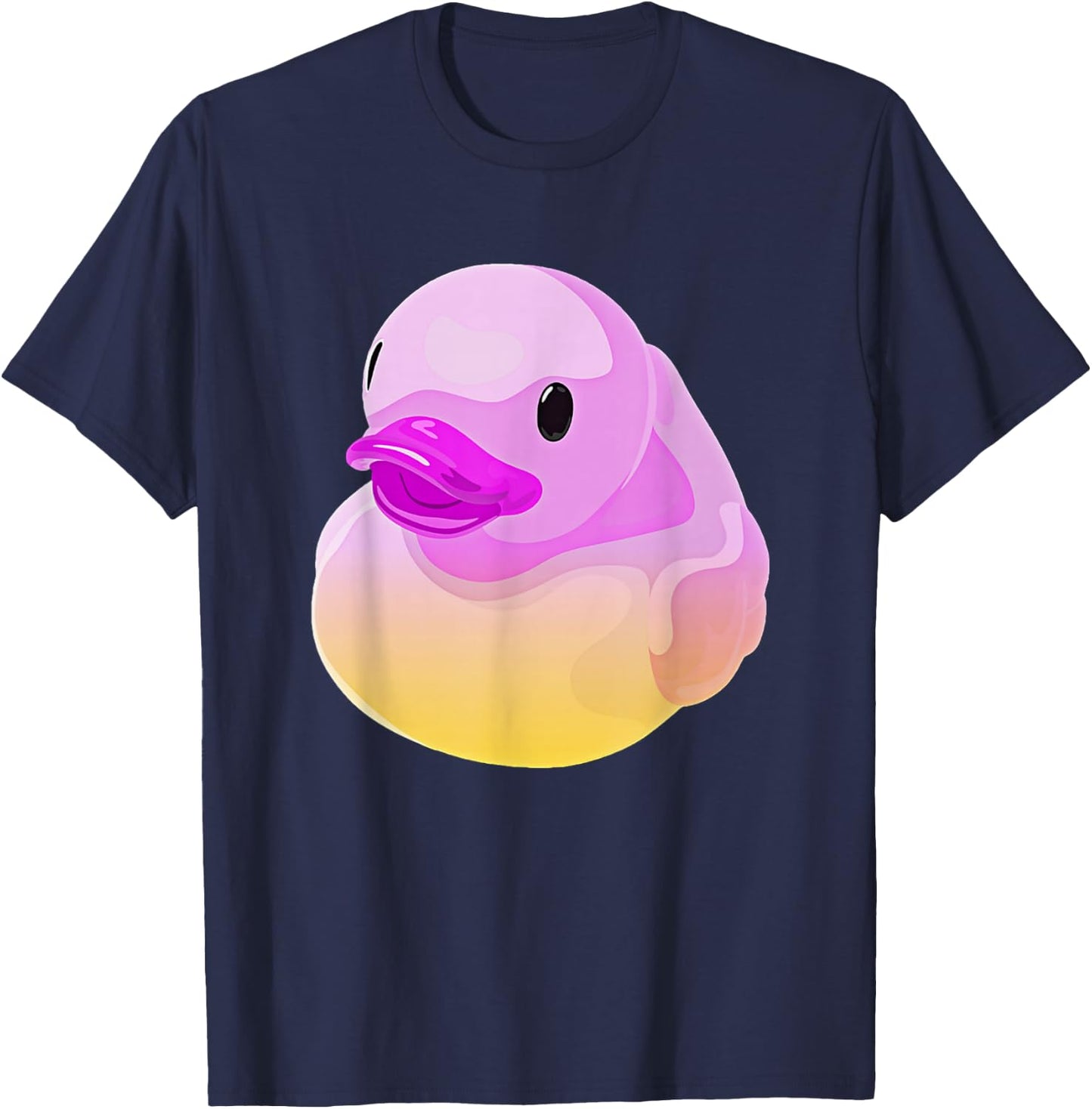 Cute Pink Duckling - Rubber Ducky - Bath Tub Duck Design T-Shirt - T-Shirt | Navy