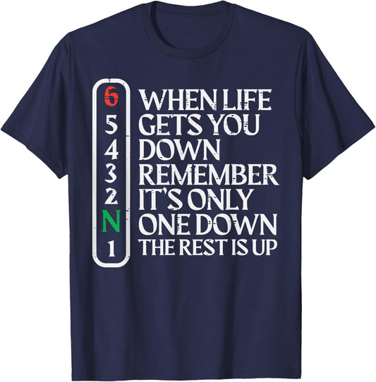 Biker When Life Gets You Down Motorcycle Gear Men Women Kids T-Shirt - T-Shirt | Navy