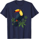 TUCAN sits on a cannabis vine 1 - Fan Fun T-Shirt - T-Shirt | Navy