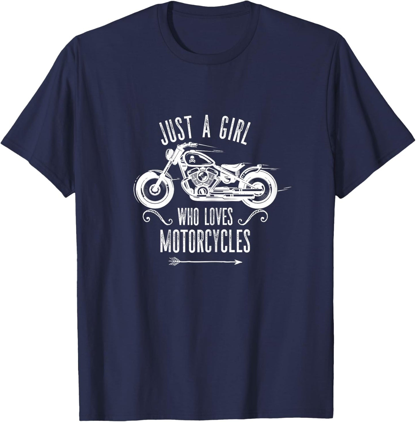 Motorbike Just a Girl who loves Motorcycles T-Shirt - T-Shirt | Navy