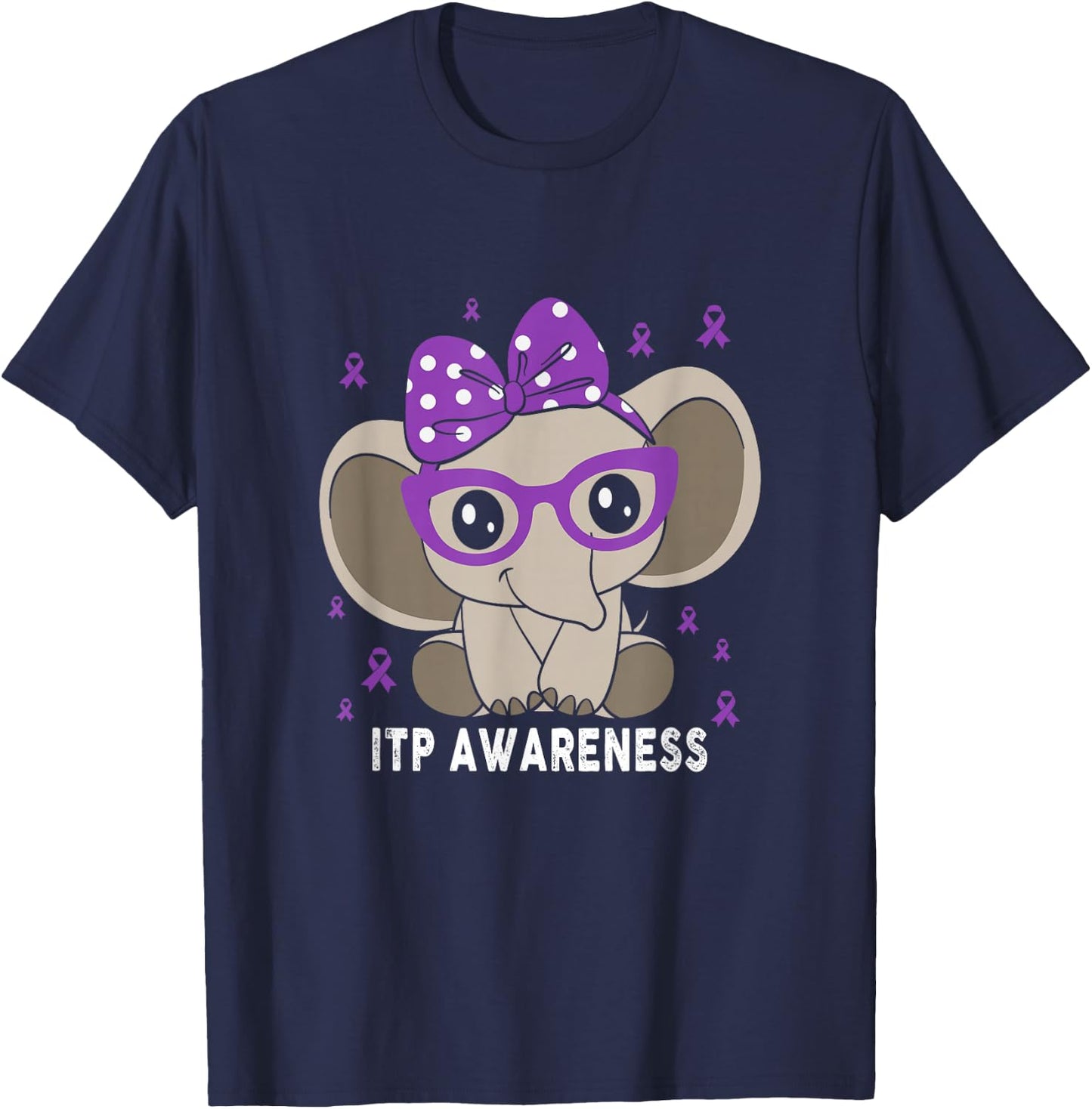 ITP Awareness Butterfly ITP Warrior T-Shirt - T-Shirt | Navy