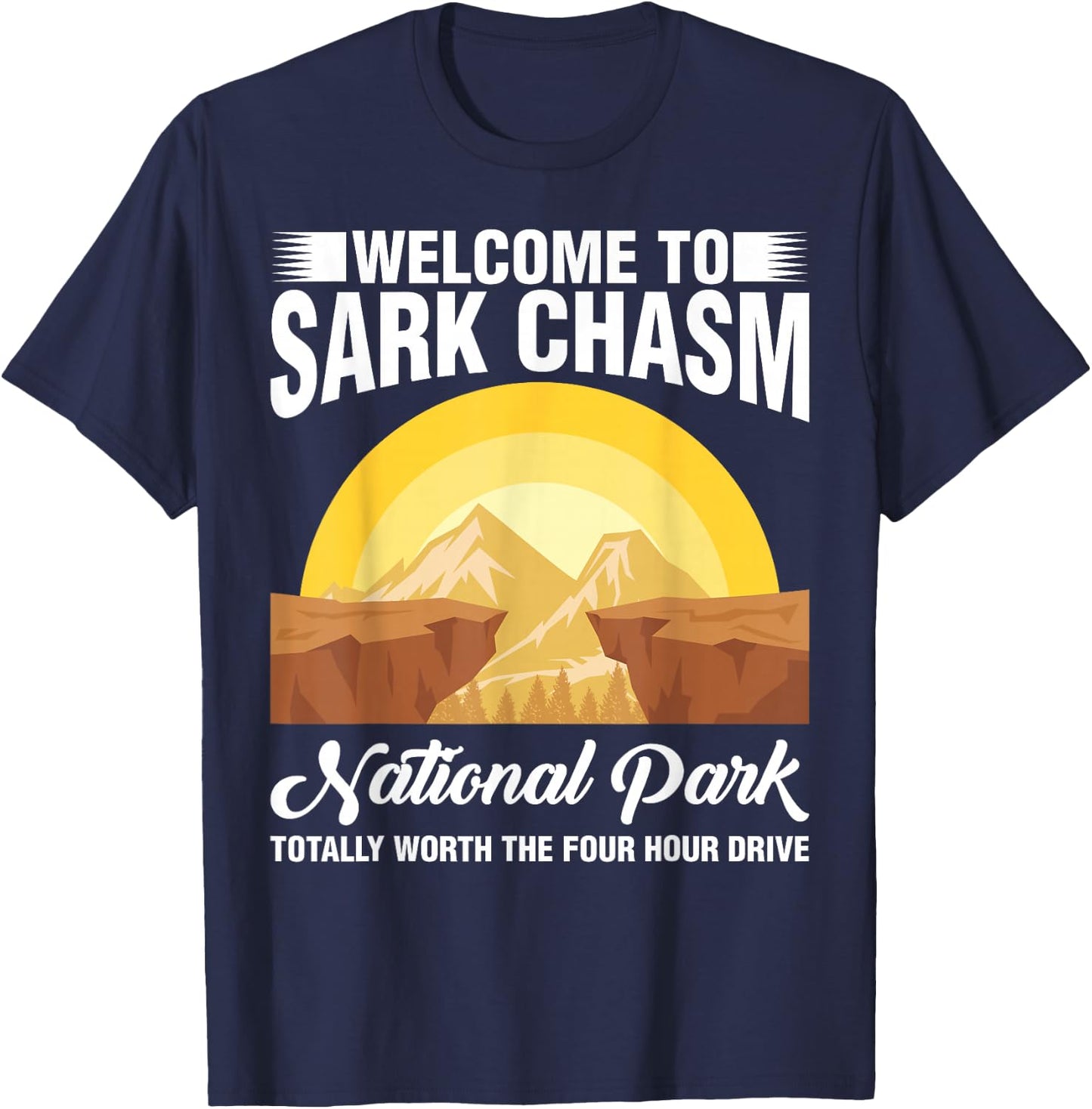 Sark Chasm Sarcasm Pun Funny Shirts Camping Hiking T-Shirt - T-Shirt | Navy