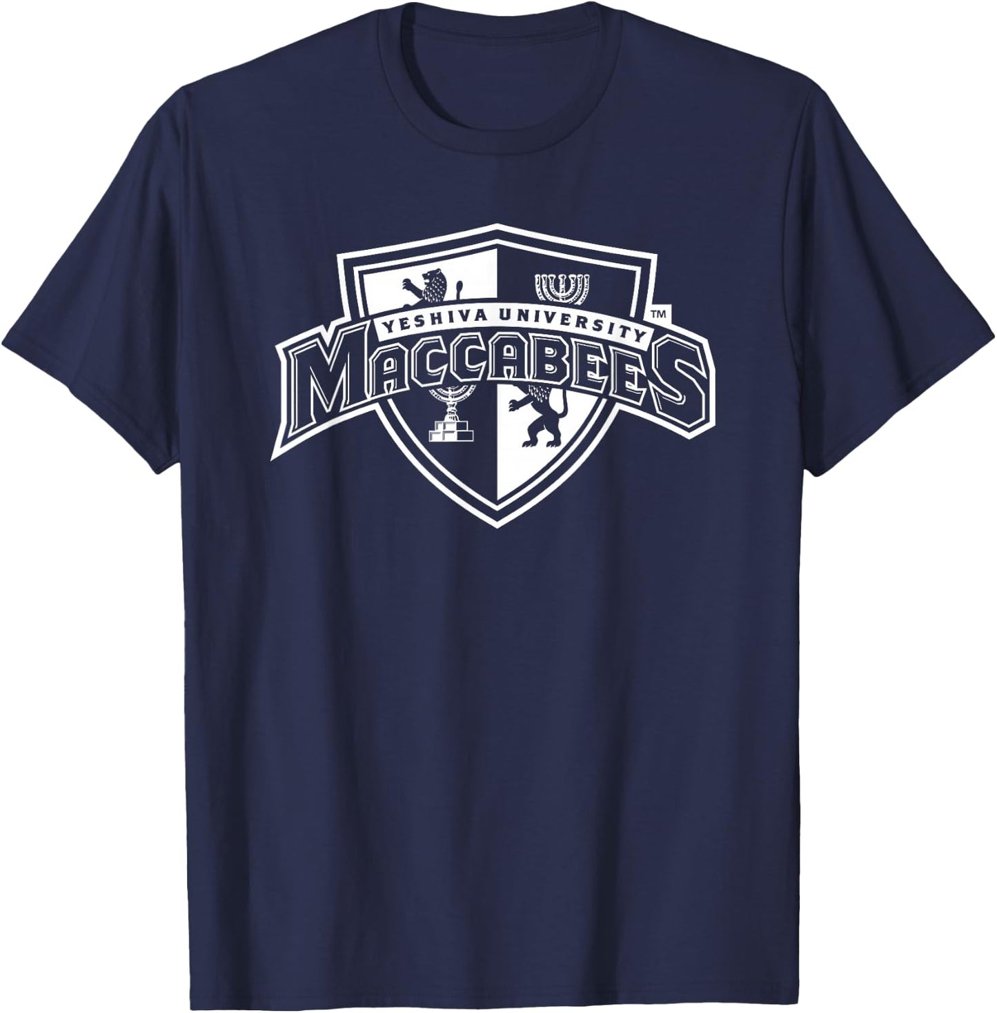 Yeshiva University Maccabee Shield Logo T-Shirt - T-Shirt | Navy