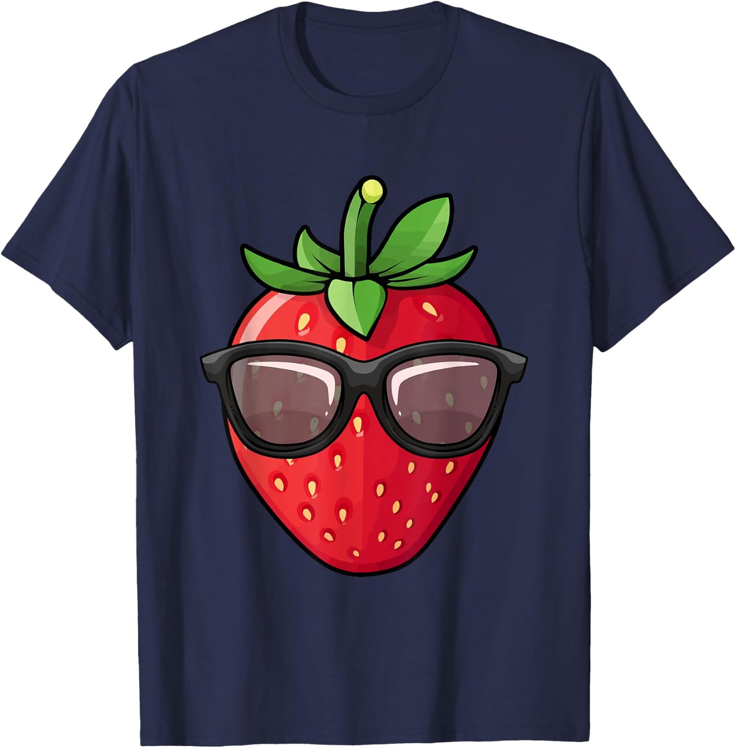 Cool Strawberry Design Women Kids Strawberry Lover T-Shirt - T-Shirt | Navy