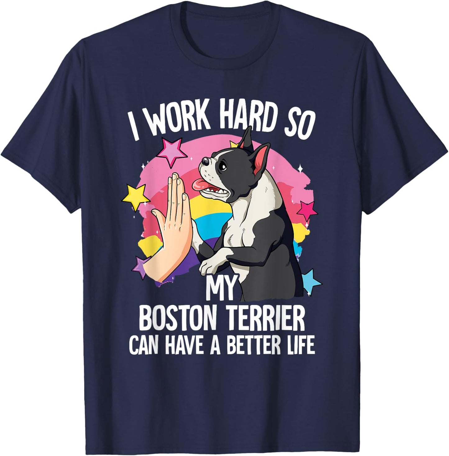 Boston Terrier T-Shirt - T-Shirt | Navy
