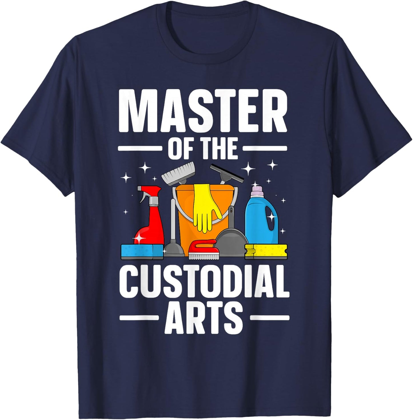 School Custodian Design Women Cleaning Janitor T-Shirt - T-Shirt | Navy
