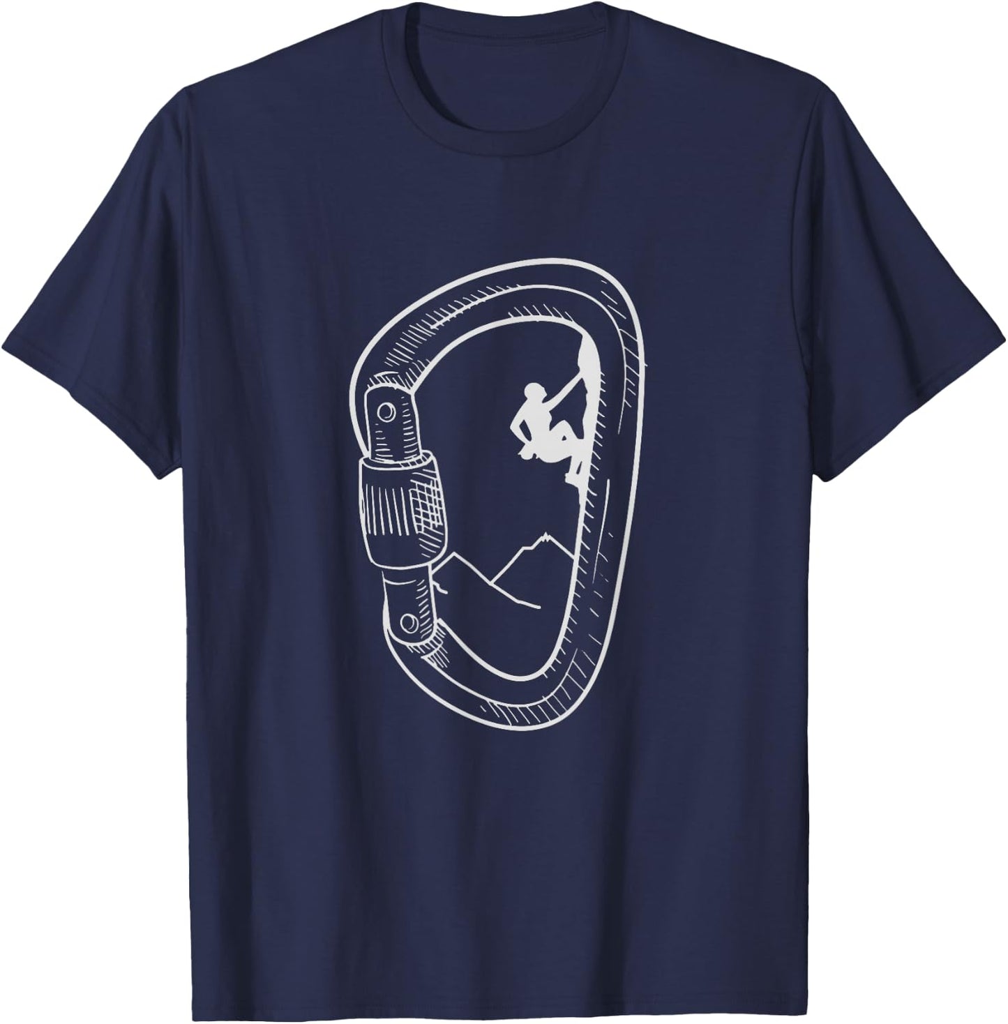 Rock Climbing Shirt Carabiner Mountain Climber Gift T-Shirt - T-Shirt | Navy