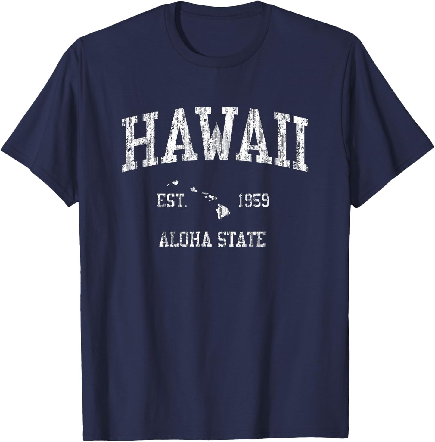 Hawaii Vintage Sports Design Hawaiian Islands HI T-Shirt - T-Shirt | Navy