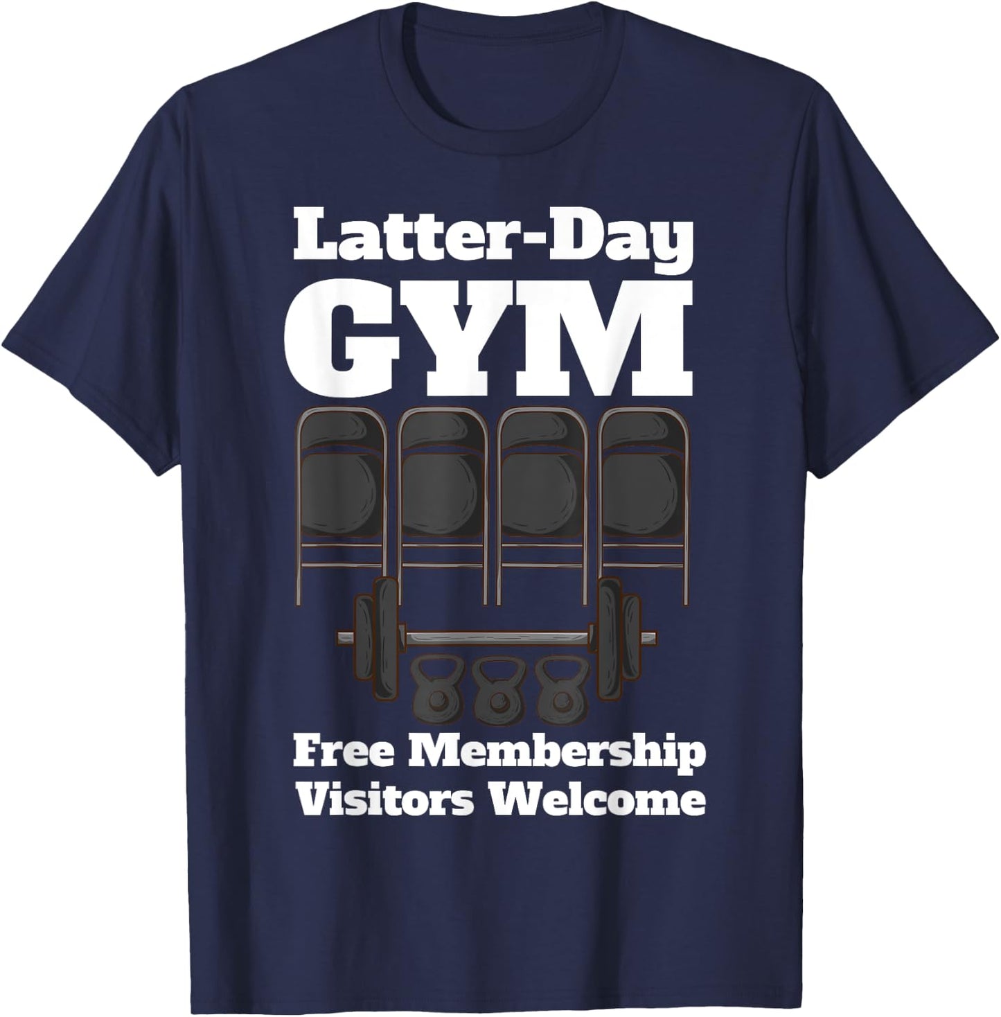 Mormons Gym Latter-Day Gym LDS Missionary T-Shirt - T-Shirt | Navy