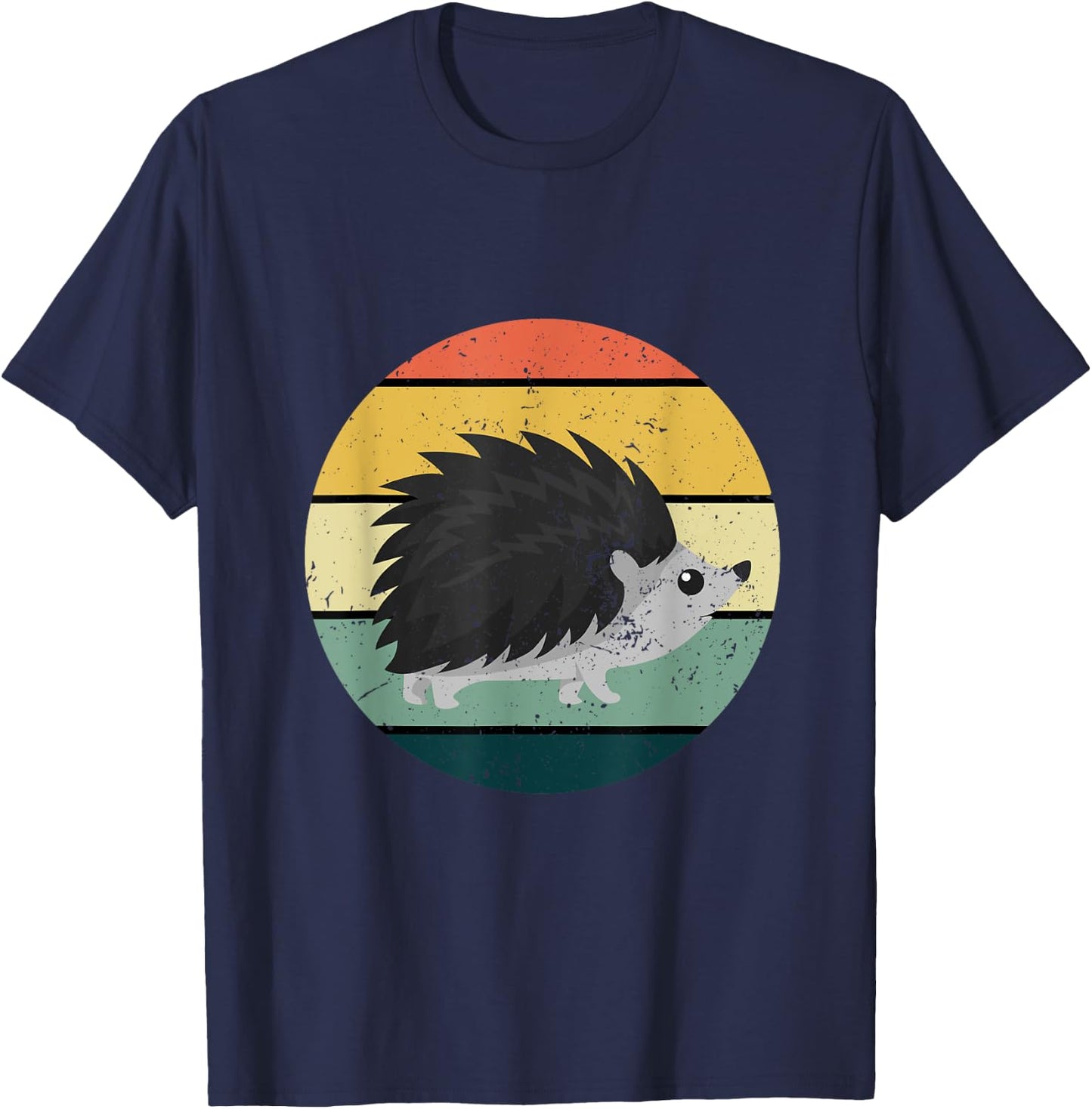 Retro Hedgehog Vintage Hedgehogs Cute Forest Animal Lover T-Shirt - T-Shirt | Navy