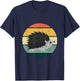 Retro Hedgehog Vintage Hedgehogs Cute Forest Animal Lover T-Shirt - T-Shirt | Navy