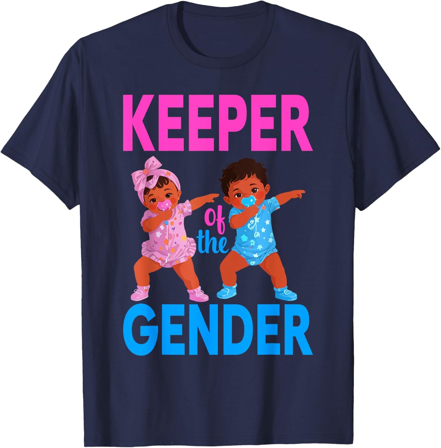 Keeper Of The Gender Reveal Black Baby Announcement Women T-Shirt - T-Shirt | Navy