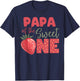 Papa Of The Berry Sweet One Strawberry First Birthday T-Shirt - T-Shirt | Navy