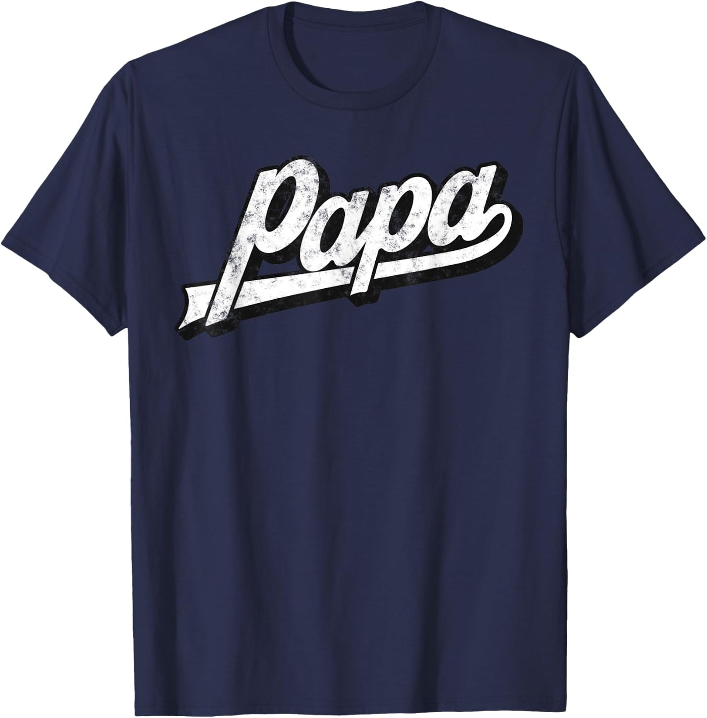 Papa Retro Style Birthday Father’s Day From Wife Daughter T-Shirt - T-Shirt | Navy