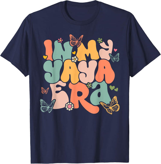 Retro Groovy In My Yaya Era Mother's Day T-Shirt - T-Shirt | Navy