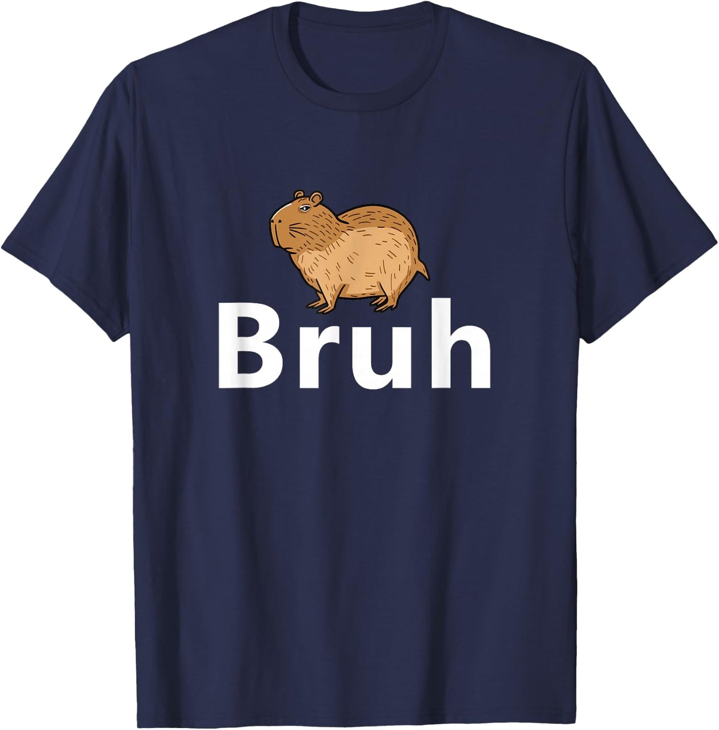 Capybara Bruh , Small, Black T-Shirt - T-Shirt | Navy