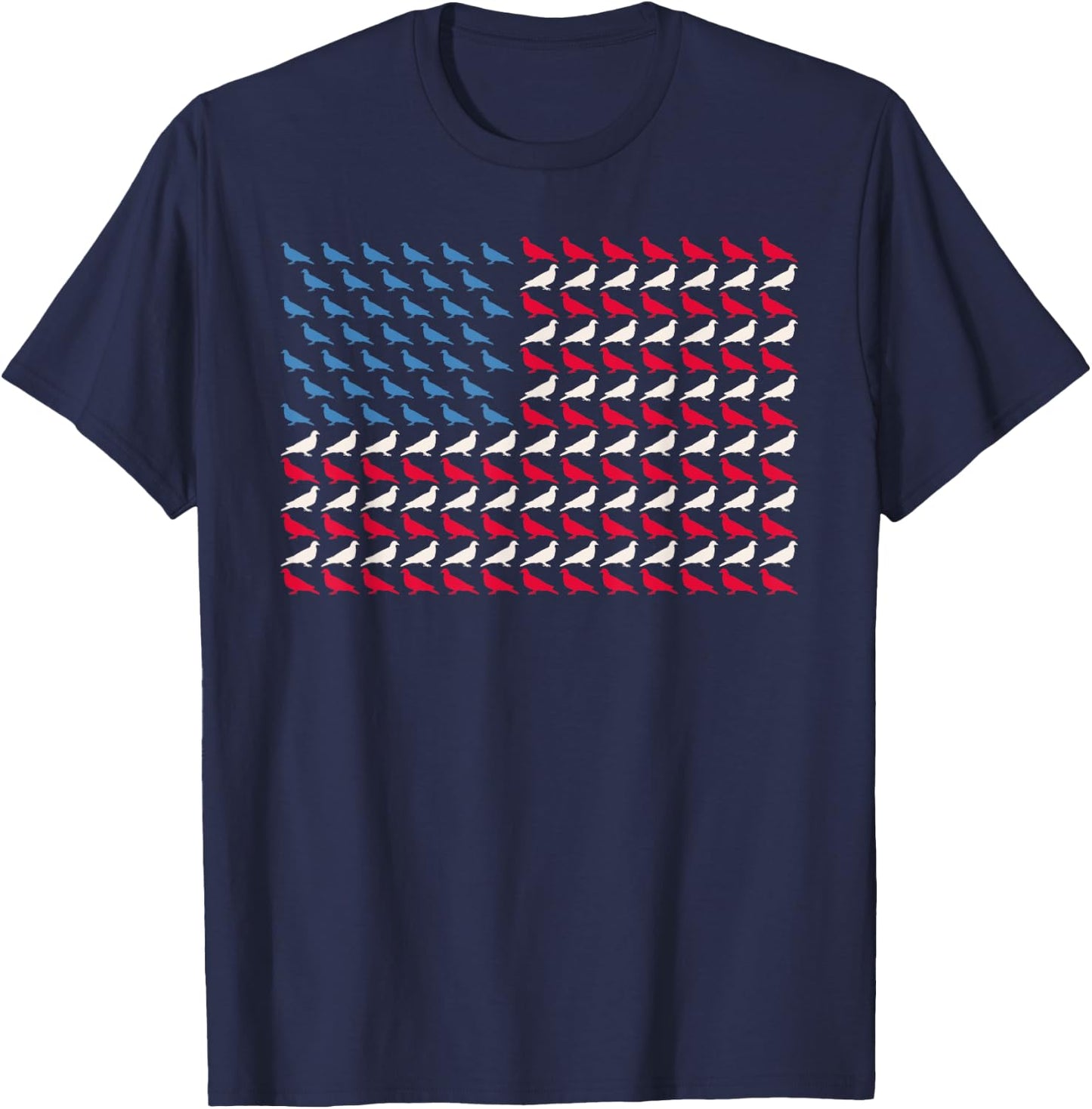 Pigeon American Flag Bandtail US 4th Of July Bird USA Gift T-Shirt - T-Shirt | Navy