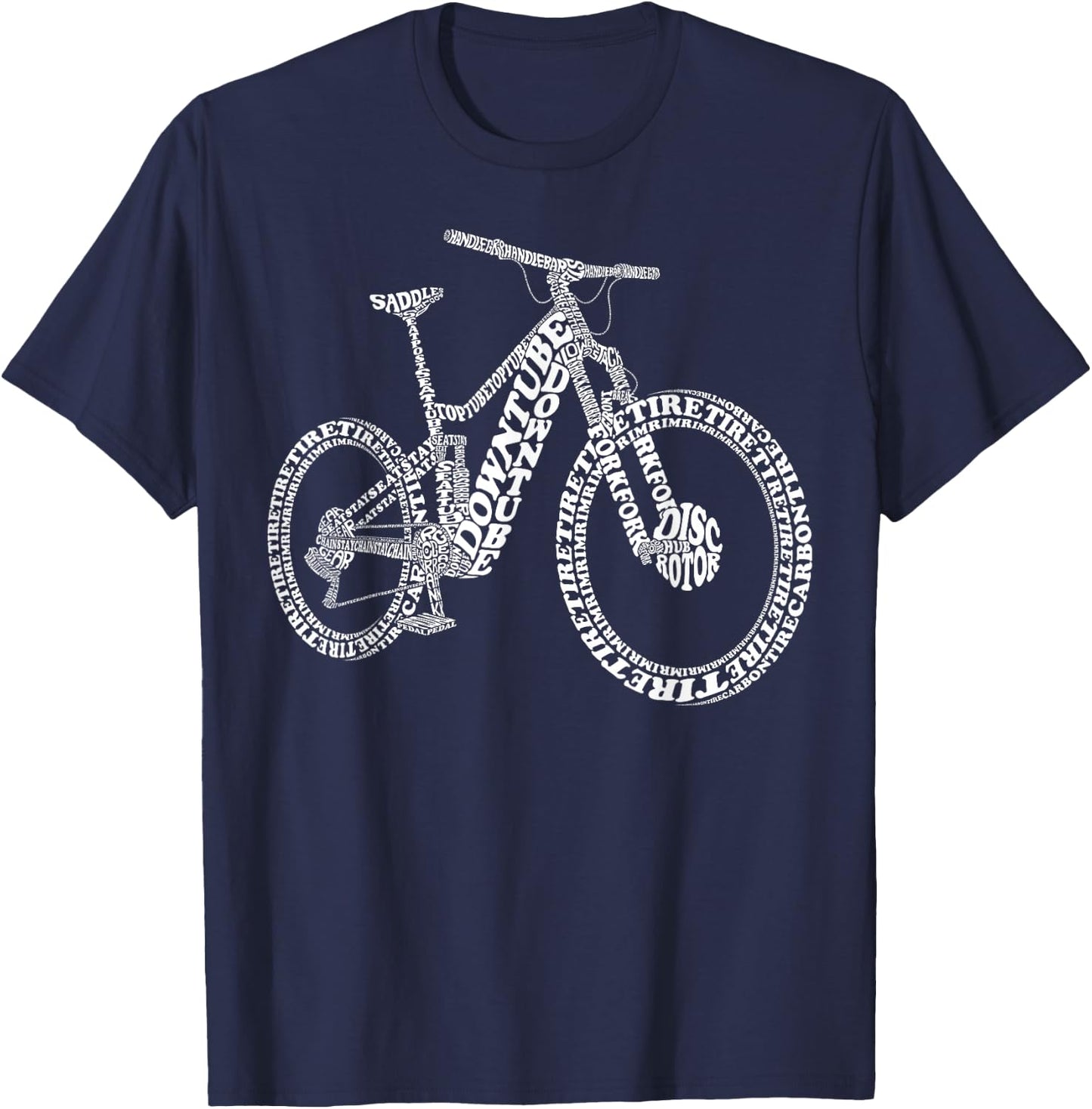 Bicycle Anatomy Biker Funny MTB Parts Mountain Bike Lover T-Shirt - T-Shirt | Navy