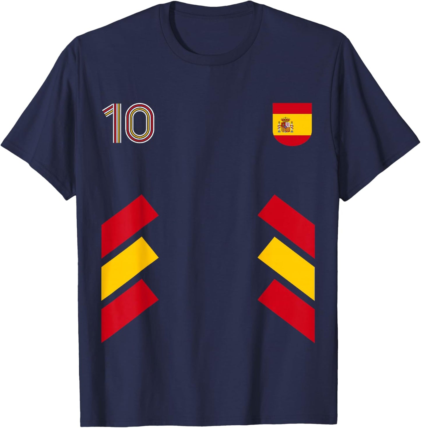 Retro10 Spain Football Spain Soccer Spain Flag T-Shirt - T-Shirt | Navy