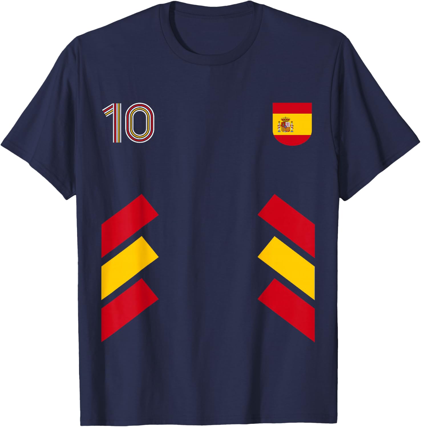 Retro10 Spain Football Spain Soccer Spain Flag T-Shirt - T-Shirt | Navy