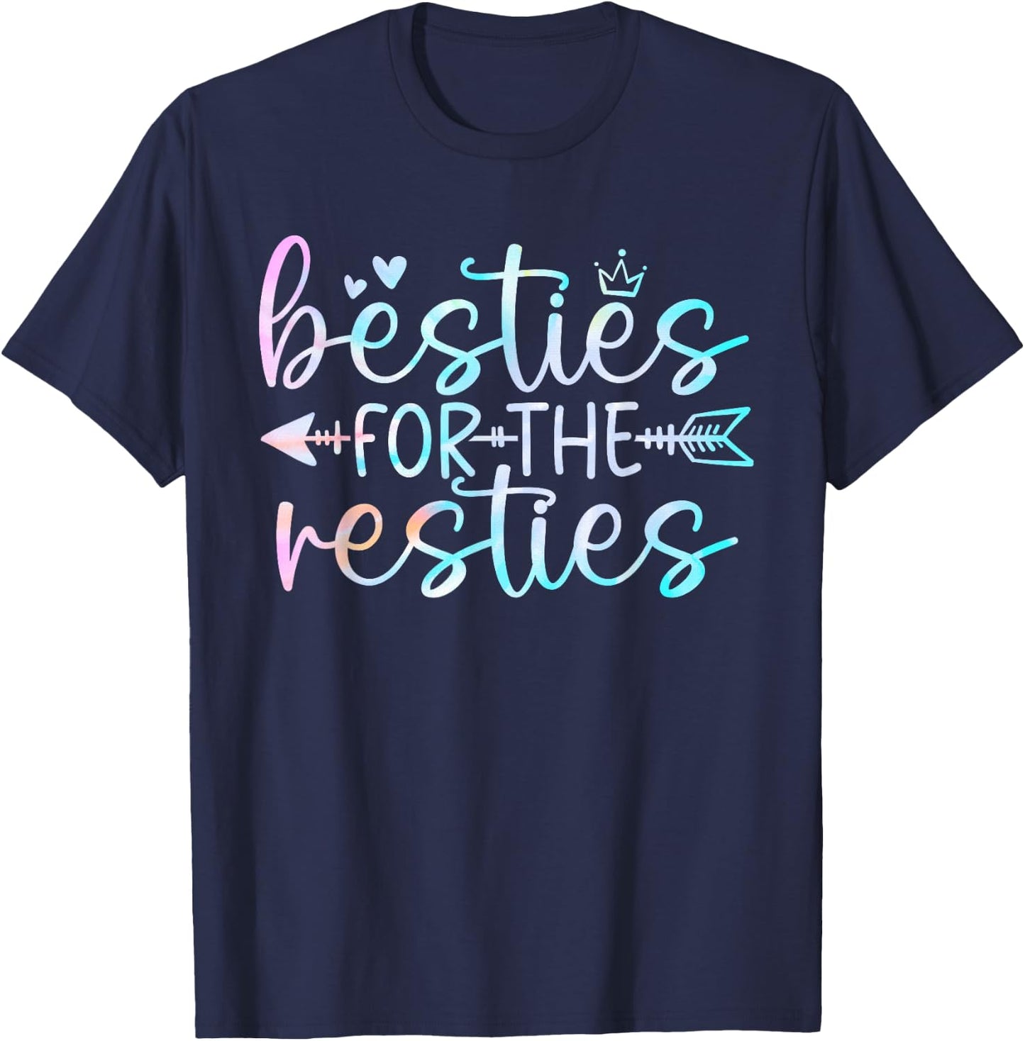 Cute Funny Tie Dye Best Friend Matching Bestie Squad BFF T-Shirt - T-Shirt | Navy
