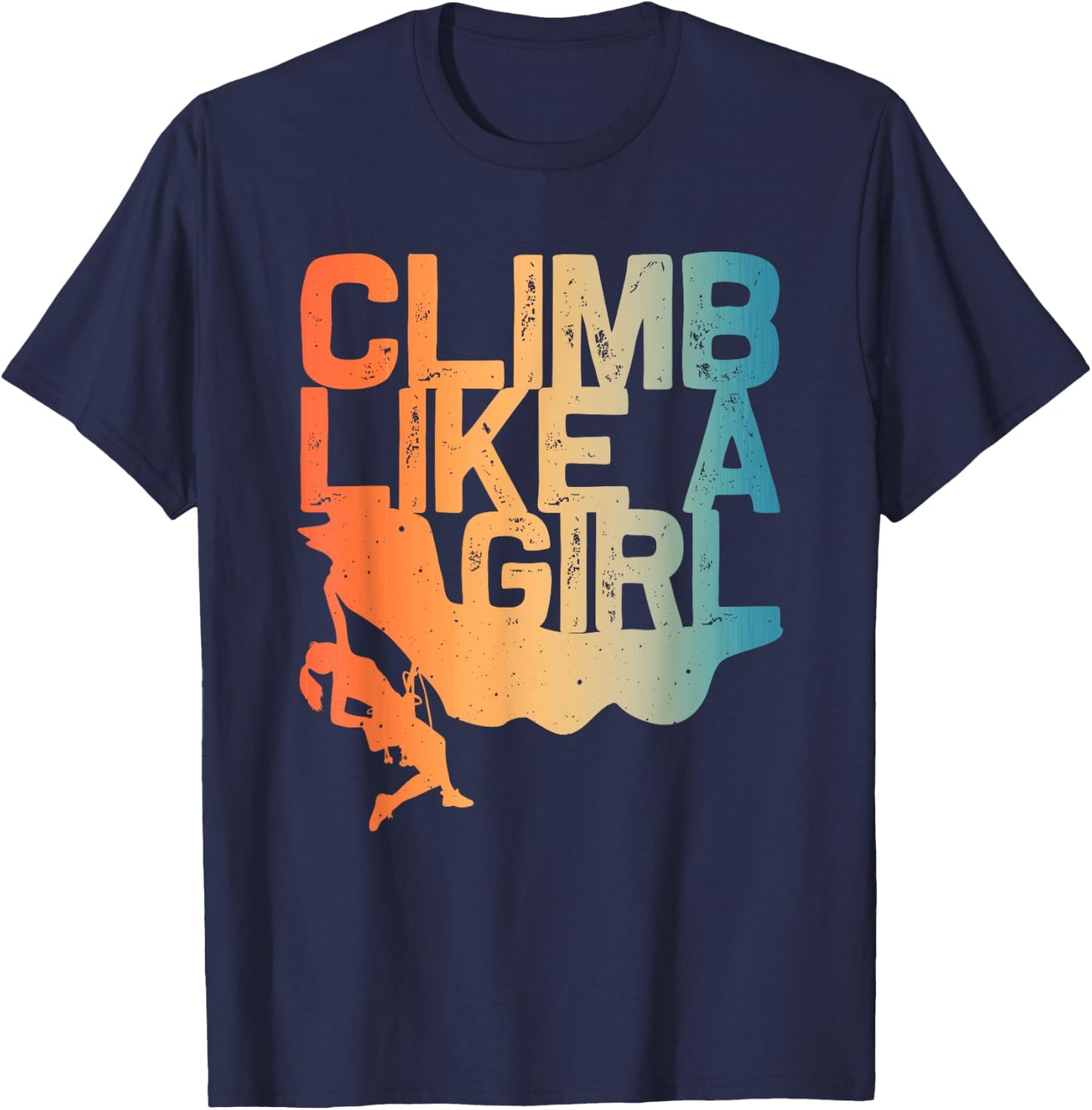 Funny Rock Climbing Design For Girls Women Kids Rock Climber T-Shirt - T-Shirt | Navy