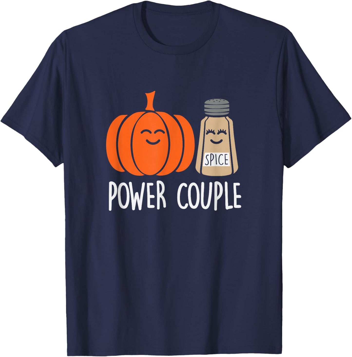 Funny Power Couple Pumpkin Spice T-Shirt - T-Shirt | Navy