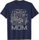 Proud Combat Medic Mom Flag USA Family Matching T-Shirt - T-Shirt | Navy