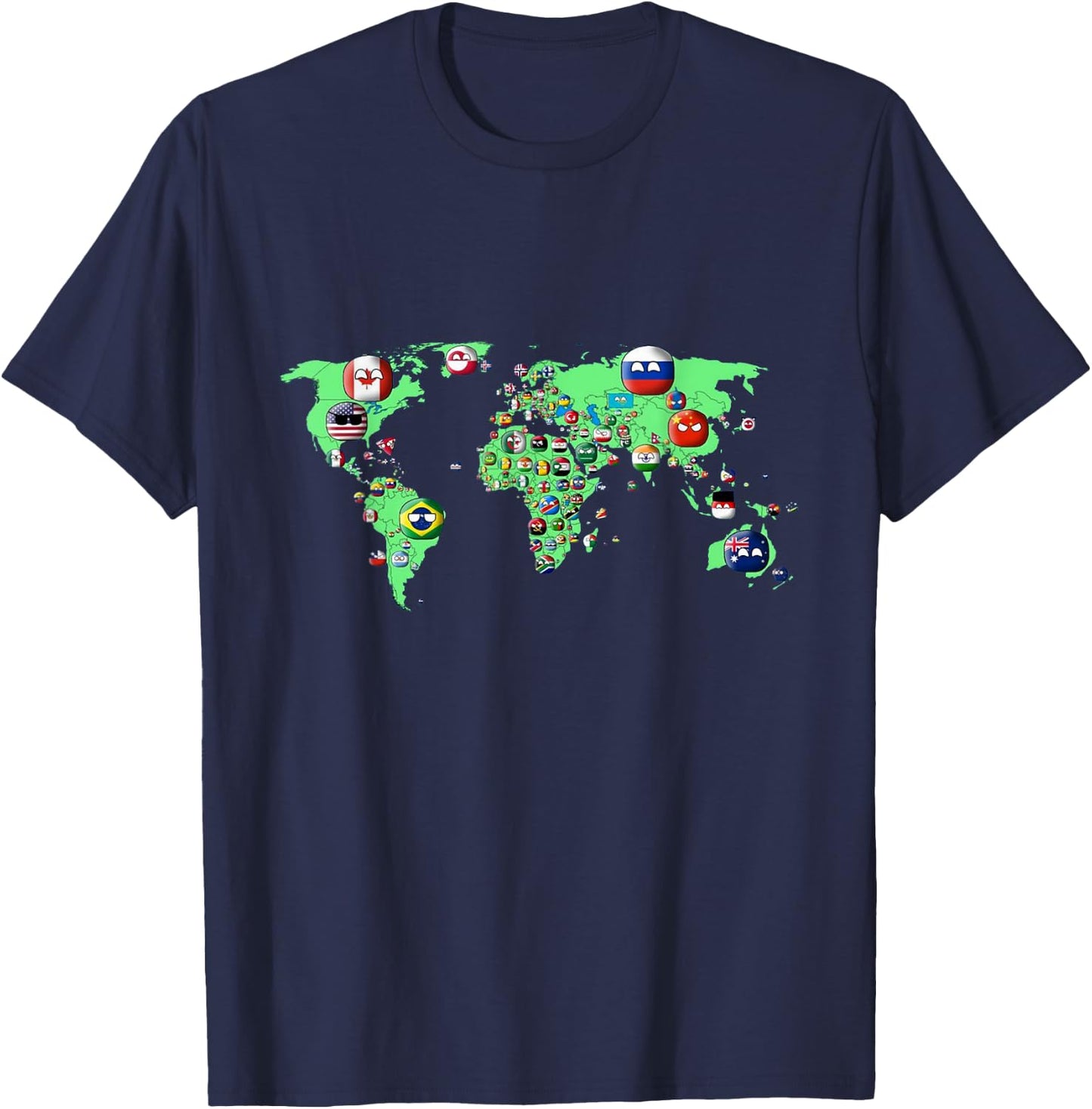 Countryballs world map T-Shirt - T-Shirt | Navy