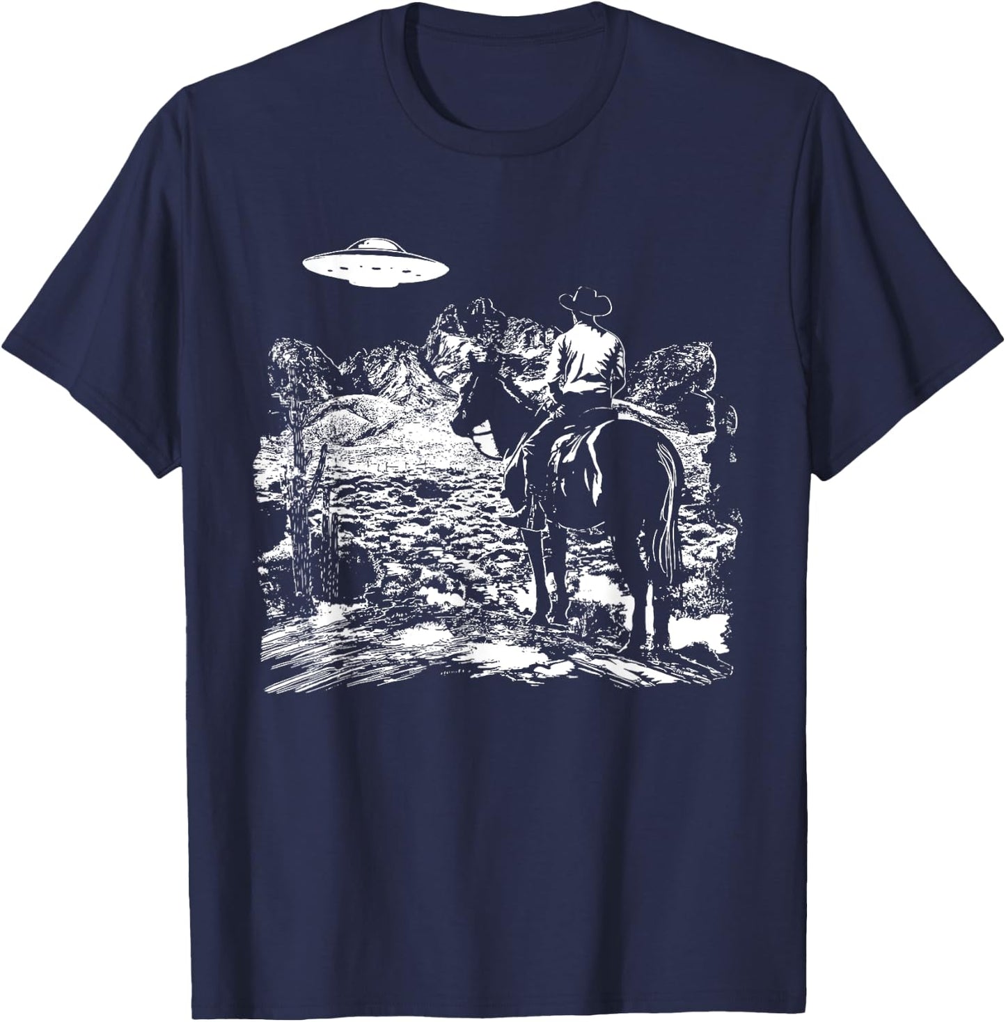 UFO Howdy Alien Cowboy Halloween Costume Ufo Western T-Shirt - T-Shirt | Navy
