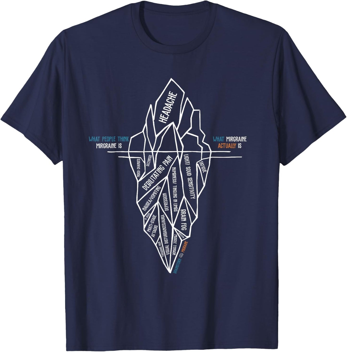 Chronic Migraine Awareness Month Purple Ribbon Support T-Shirt - T-Shirt | Navy