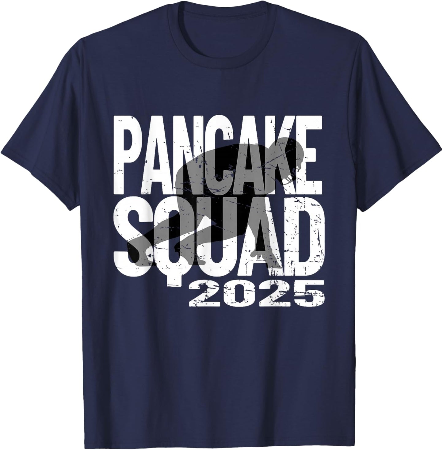 Vintage Football Player Lineman Pancake Squad 2025 T-Shirt - T-Shirt | Navy