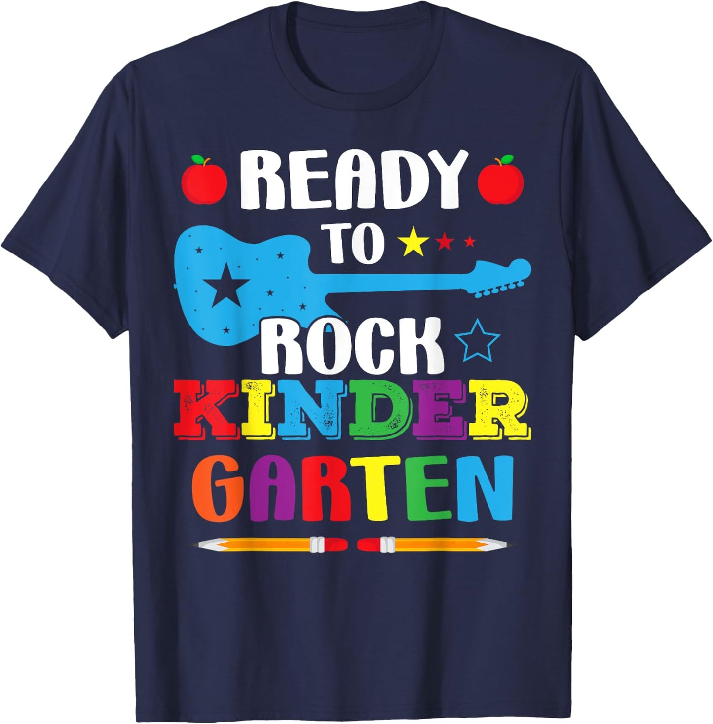 Ready To Rock Kindergarten Back To School Preschool Boy Girl T-Shirt - T-Shirt | Navy