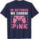Gamer Breast Cancer Awareness Cancer Survivor Pink Ribbon T-Shirt - T-Shirt | Navy
