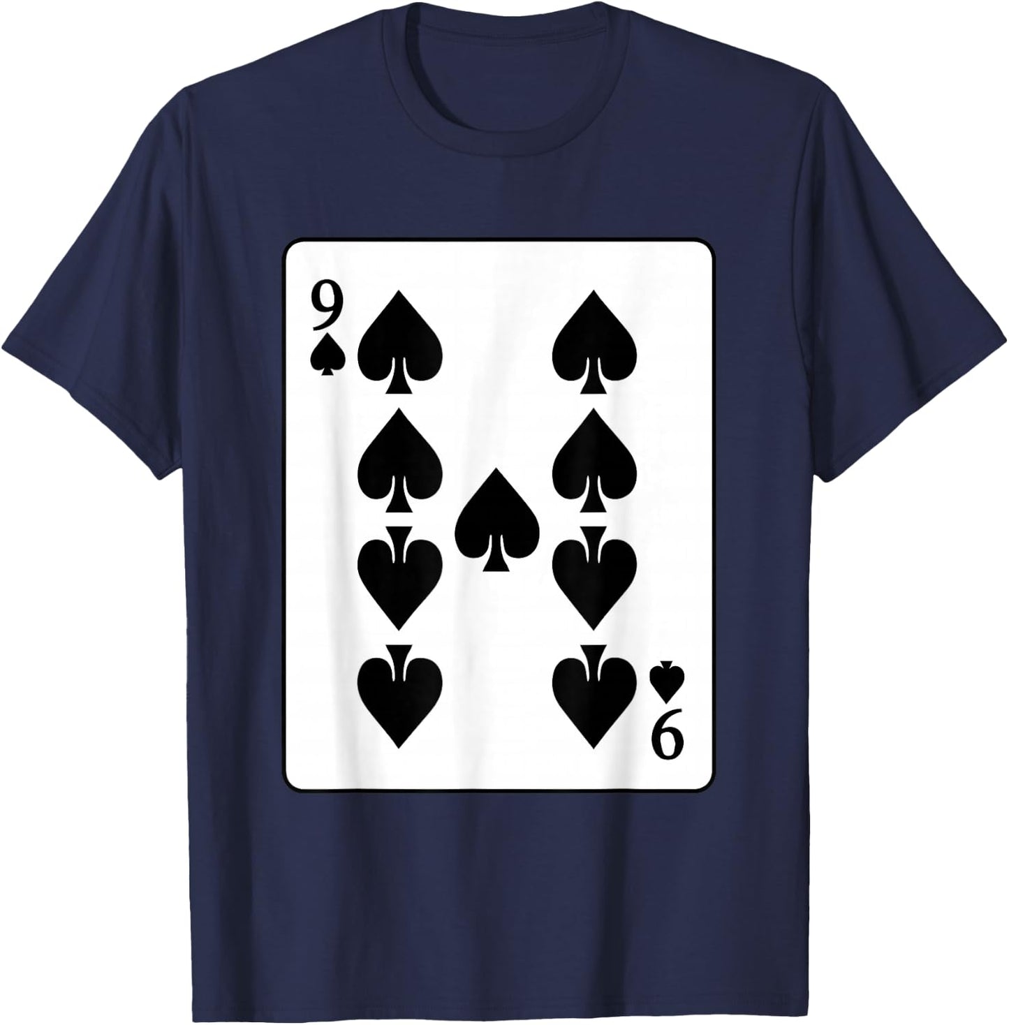 Nine Of Spades Playing Card Poker Player Costume T-Shirt - T-Shirt | Navy