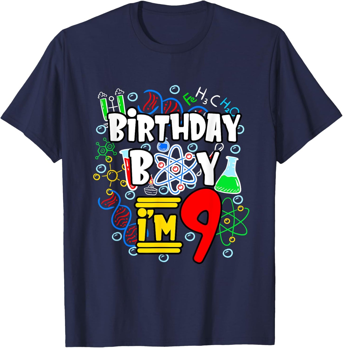 Kids Birthday Boy I'm 9 Years Old Gifts Toddler 9th Birthday T-Shirt - T-Shirt | Navy