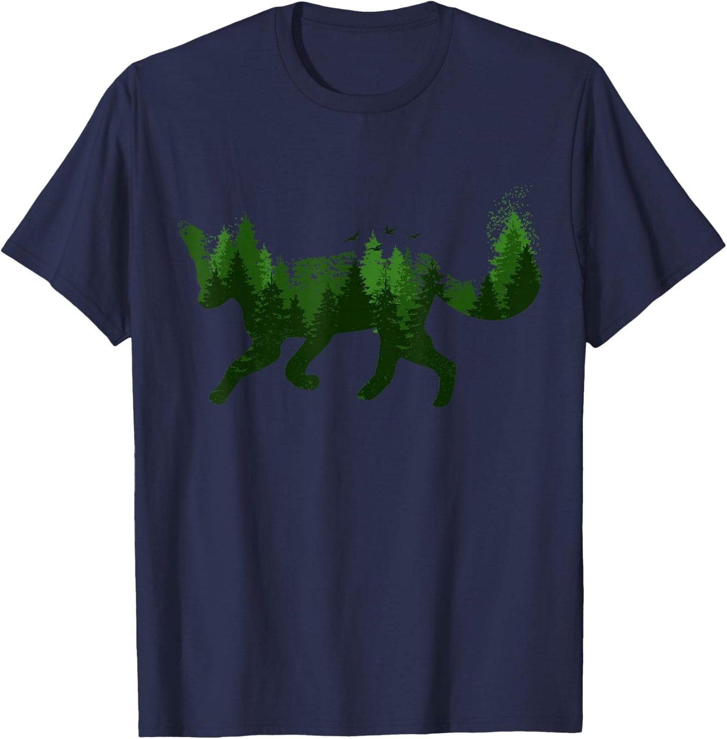 Fox Nature Forest Camping Hiking Hunter Outdoor Gift T-Shirt - T-Shirt | Navy