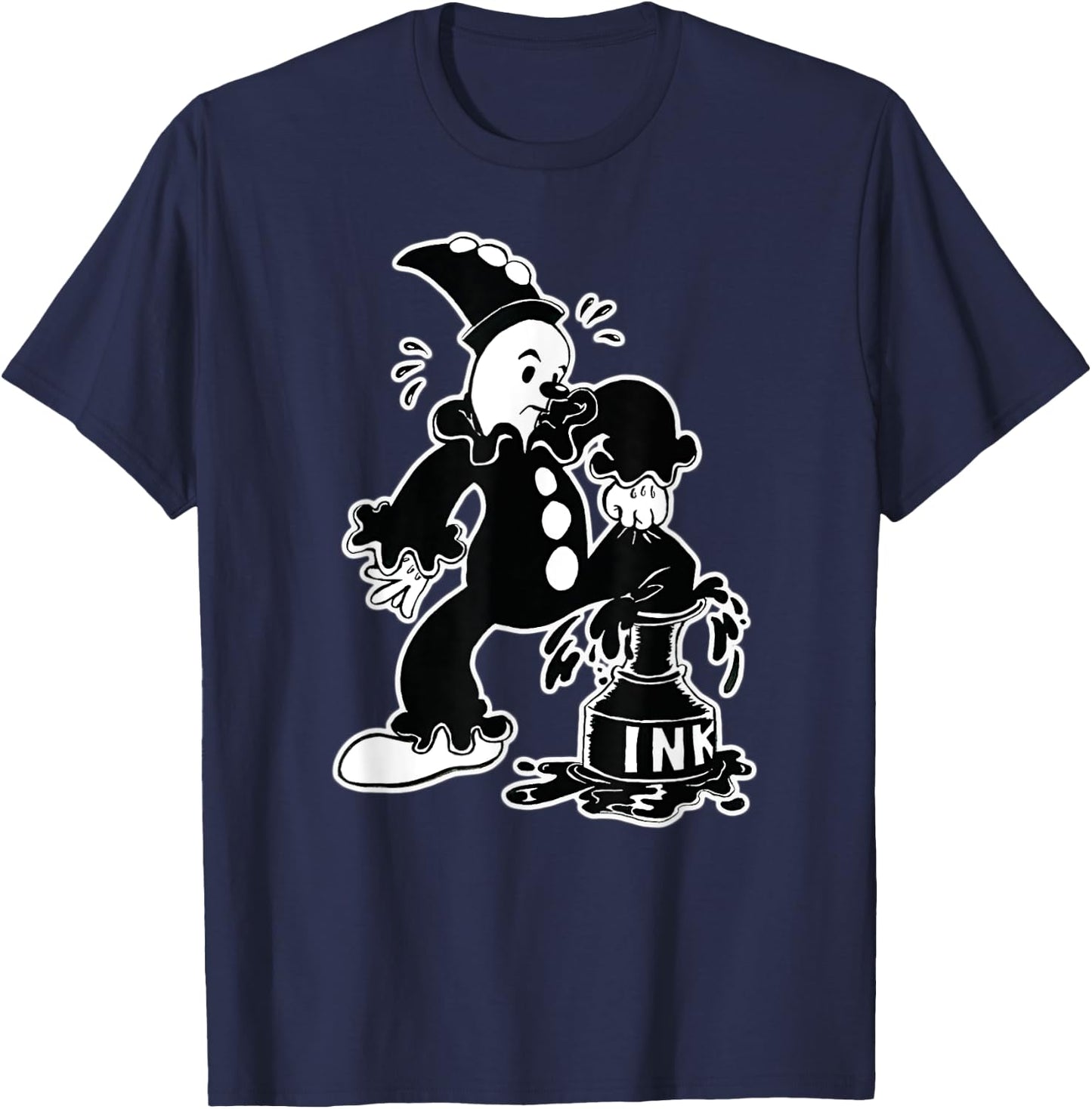 Koko the Clown Out of the Inkwell Gothic Vintage Cartoon T-Shirt - T-Shirt | Navy