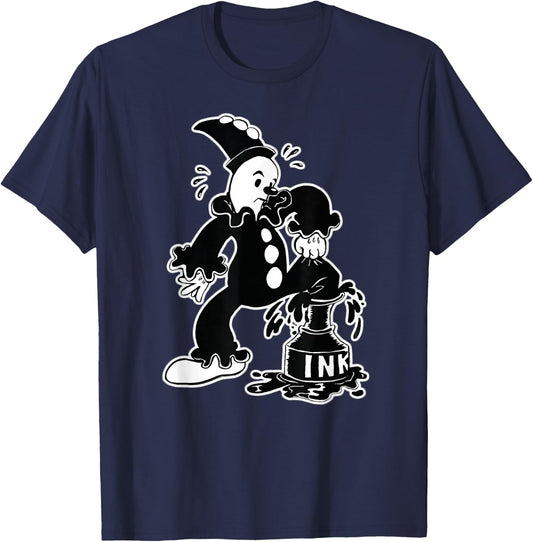Koko the Clown Out of the Inkwell Gothic Vintage Cartoon T-Shirt - T-Shirt | Navy